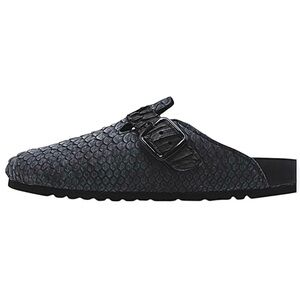 The Shoe Surgeon Luxe Mule Matte Black Python Size M 10 W 11.5 New In Box